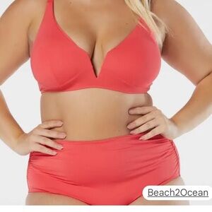 Coco Reef Vibrant Red Plunge Bikini